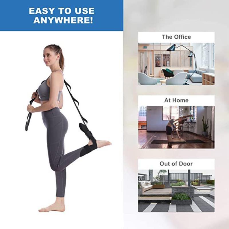 Yoga Bacak ve Ayak Esnetme Bandı - Dayanıklı Oxford Kumaş Pilates ve Yoga İçin İdeal Evrensel Kullanım Esnetme Yardımcısı Esnek Kumaş