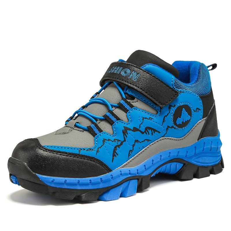 Plus-Size Kids' Sports Shoes: Hiking, Travel, High-Top Warm Cotton Shoes, Snow Boots with Steel Claws for Autumn and Winter.
