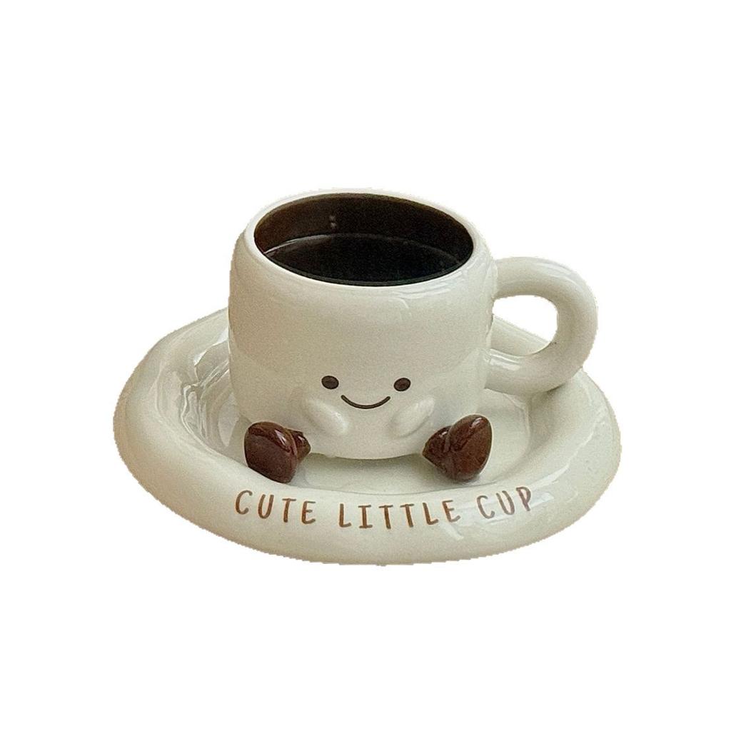 Hochwertiges Aussehen Keramiktassen Niedliche und Kreative Becher Keramik Wohnzimmer Wasserbecher Fuß Kaffeetassen und Untertassen