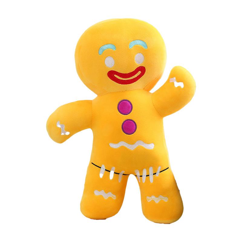 

Gingerbread Man Plush Doll Sofa Decoration Cute Cookie Man Stuffed Toys Key Chain Soft Pendant Gifts 18cm жовтий