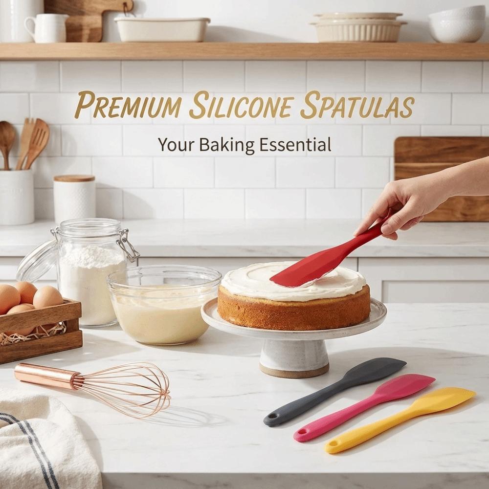 Non Stick Silicone Spatula Food Grade Heat Resistant Cream Butter Scraper Easy To Clean Baking Tool Cake Spatula Stirring