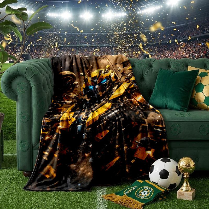 Trans-formers Throws Blanket Flannel Blankets Plush for Couch Bed Gifts for Men Women Travel picnic blanket Christmas fan gifts