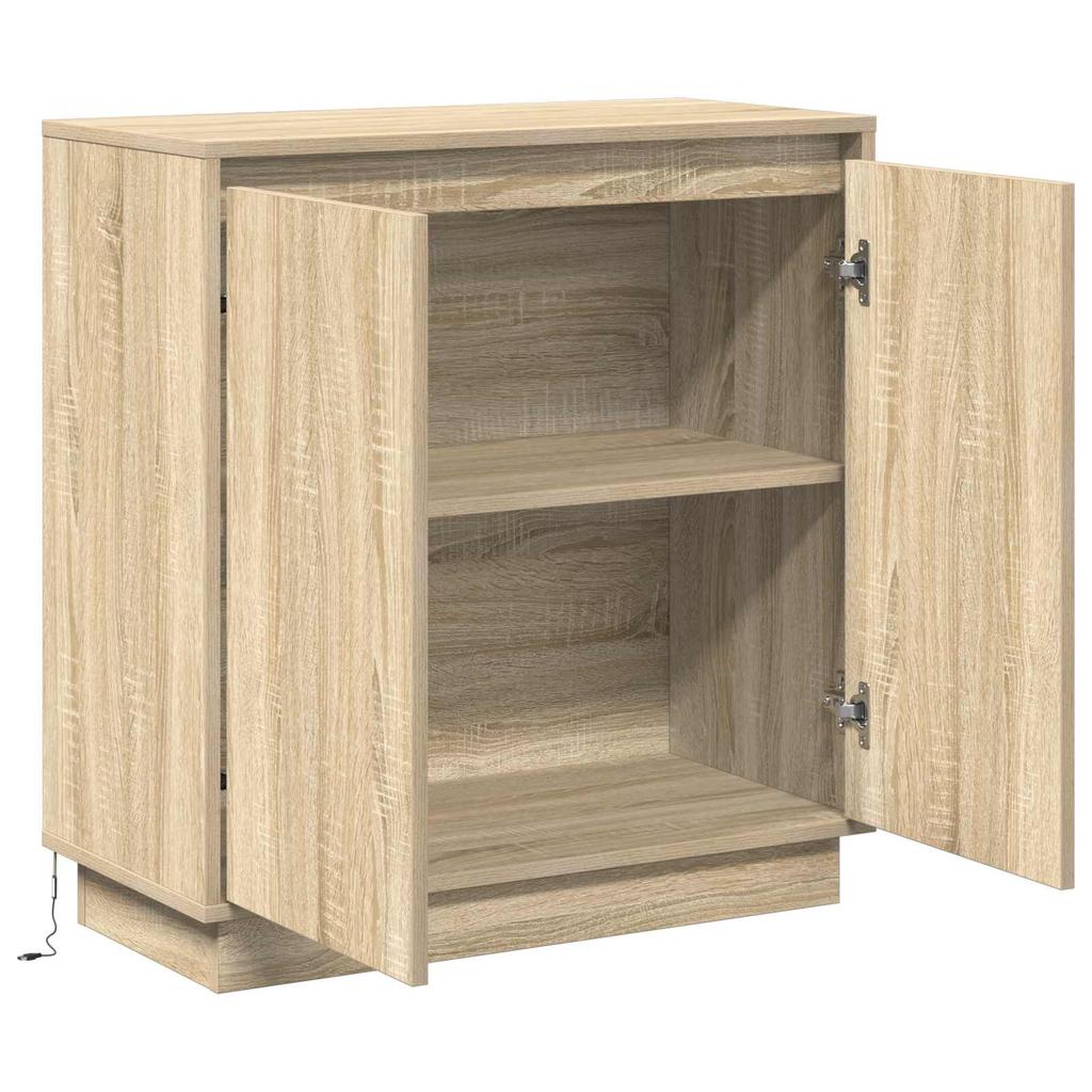 LED Sideboard in Sonoma Oak 71 x 34.5 x 75 cm engineered wood