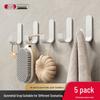 Strong Adhesive No-Drill Hooks - Gun Gray Wall Stickers for Kitchen, Bathroom & Door Storage