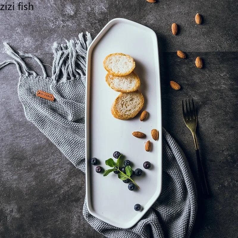 Japoński Nieregularny Ceramiczny Talerz do Sushi Jednolity Kolor Płaski Talerz Talerze Deserowe Talerzyki do Przekąsek Specjalna Zastawa Stołowa Restauracyjna