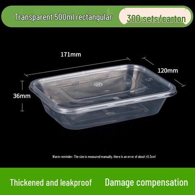 Ronghe Rectangular PP Disposable Takeout Meal Box