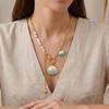 Ocean Style Women's Necklace with Shell, Starfish, Sea Turtle Pendants In Stainless Steel