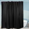 Household Fabric Waterproof Shower Curtain Bathroom Bath Curtain with Hooks Black150x180cm