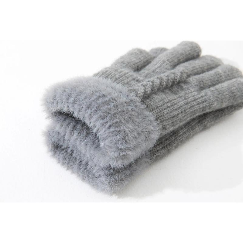 Kids Windproof Thermal Gloves for Boy Girl  Double-LayerThickened with Plush Solid Color Warmest Winter Mittens for Children