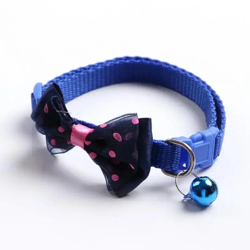 1PCS Adjustable Cat Dog Collars Cute Bow Tie With Bell Pendant Necklace Fashion Necktie Safety Buckle Pet Clothing Accessoreis