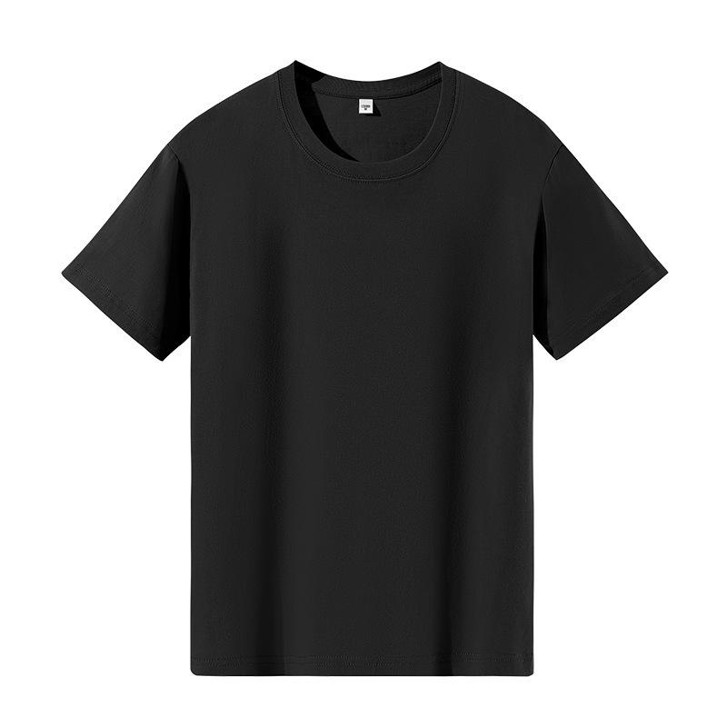 Unisex 180g Combed Cotton Round Neck T-shirt, Short Sleeve, Plain Color, Logo Print, Base Layer Shirt