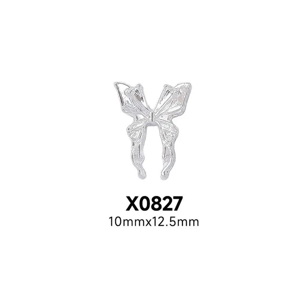 10Pcs 3D Star Alloy Rhinestone Nail Art Charms Gold/Silver Shiny Glitter Diamond Press on Nails Manicure DIY Decorations