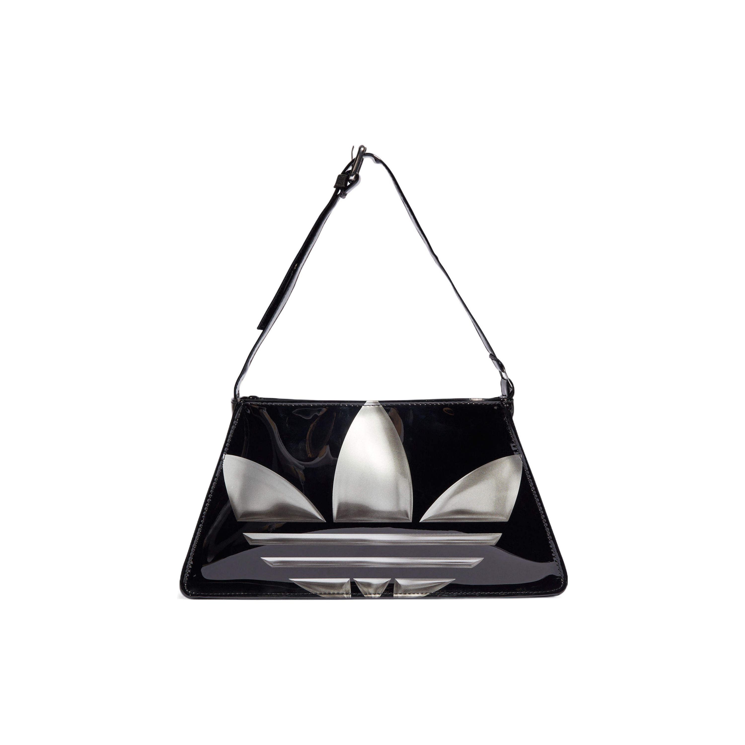 Adidas Originals Trefoil Logo Polyurethane Leather Mini Handbag Unisex Handbags Black II3390 Mini