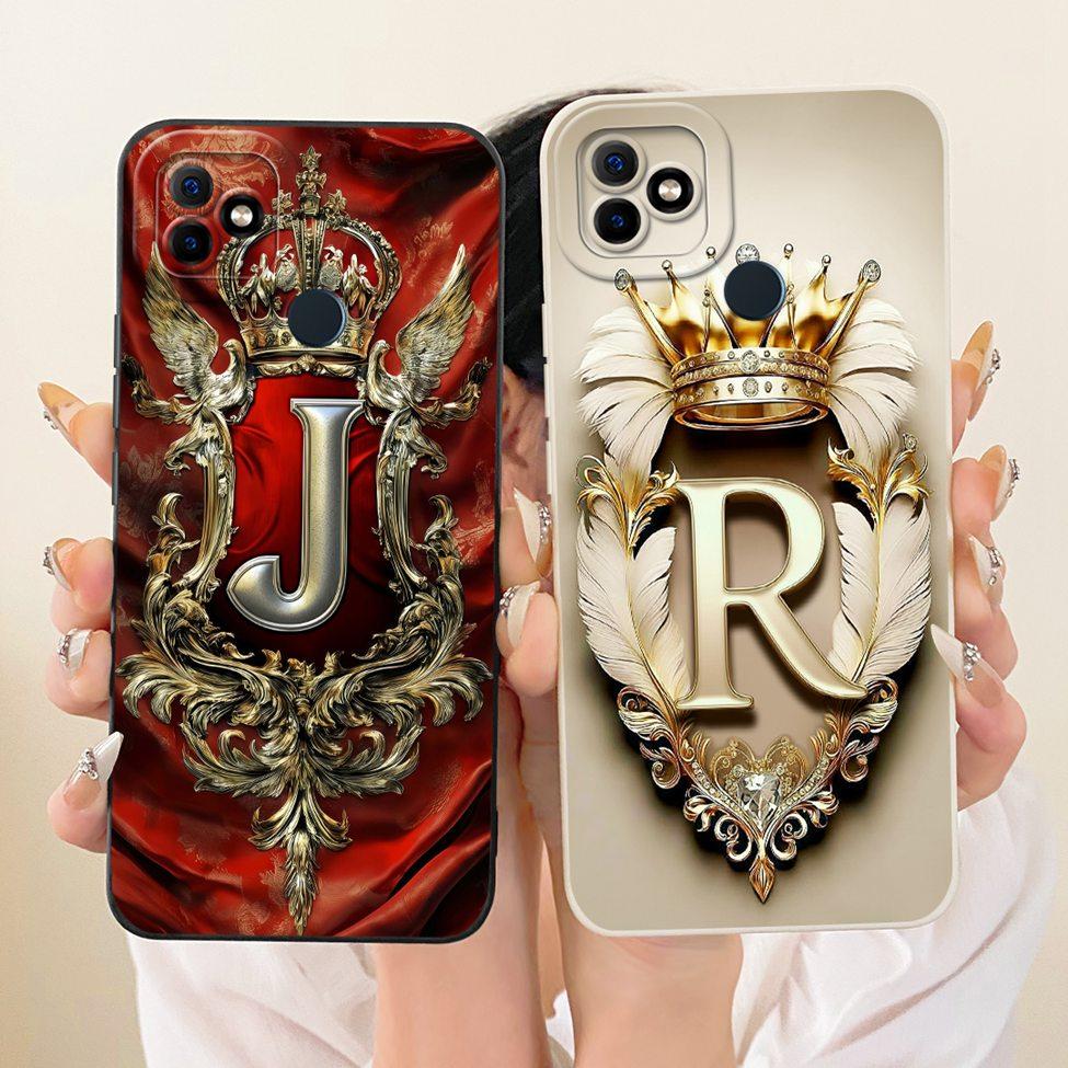 Casing For ITEL Vision 1 Plus Cover For ITEL P36 Phone Case Silicone Luxury A-Z Letters Fashion Crown 2D Painted