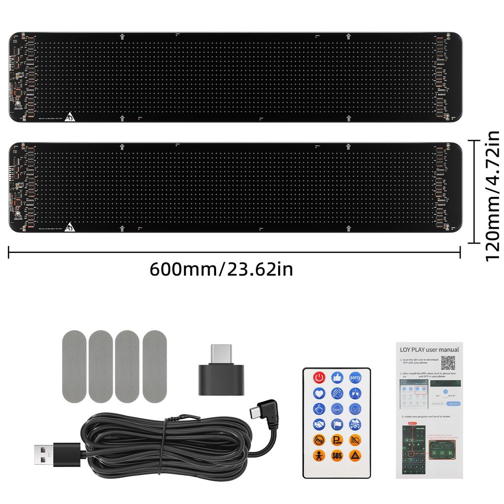 AD Devil's Eye LED Light Scrolling Sign Pixel Screen for Truck Cab Windshield APP DIY RGB Matrix Panel Animations Animation/Text