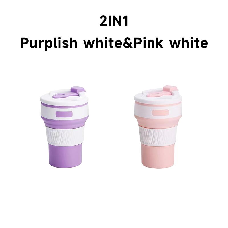 350ML/500ML Silicone Folding Cup Collapsible Mug With Cover Coffee Travel Outdoors Portable Water Drinking Tea Cups