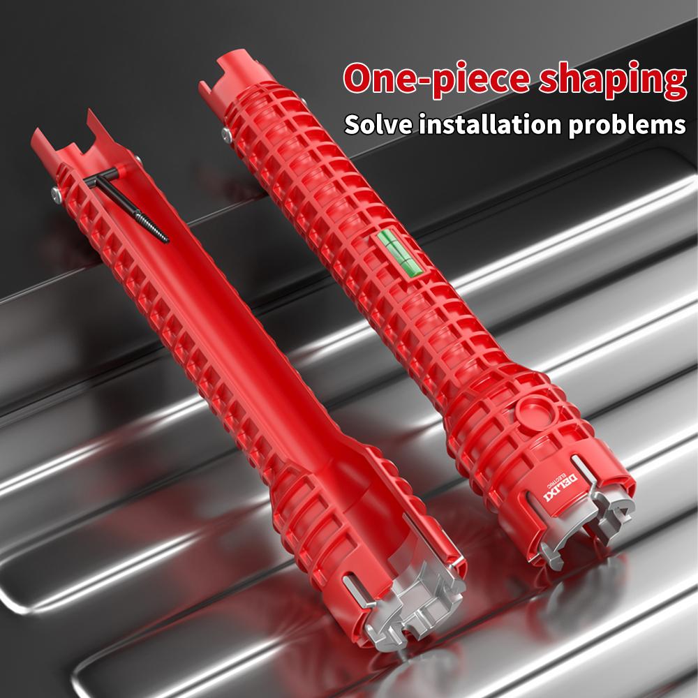 9 In 1 Sink Faucet Wrench Multifunction Pipe Wrench Anti-Slip Handle Double Head Wrench For Kitchen Bathroom Water Pipe Repair