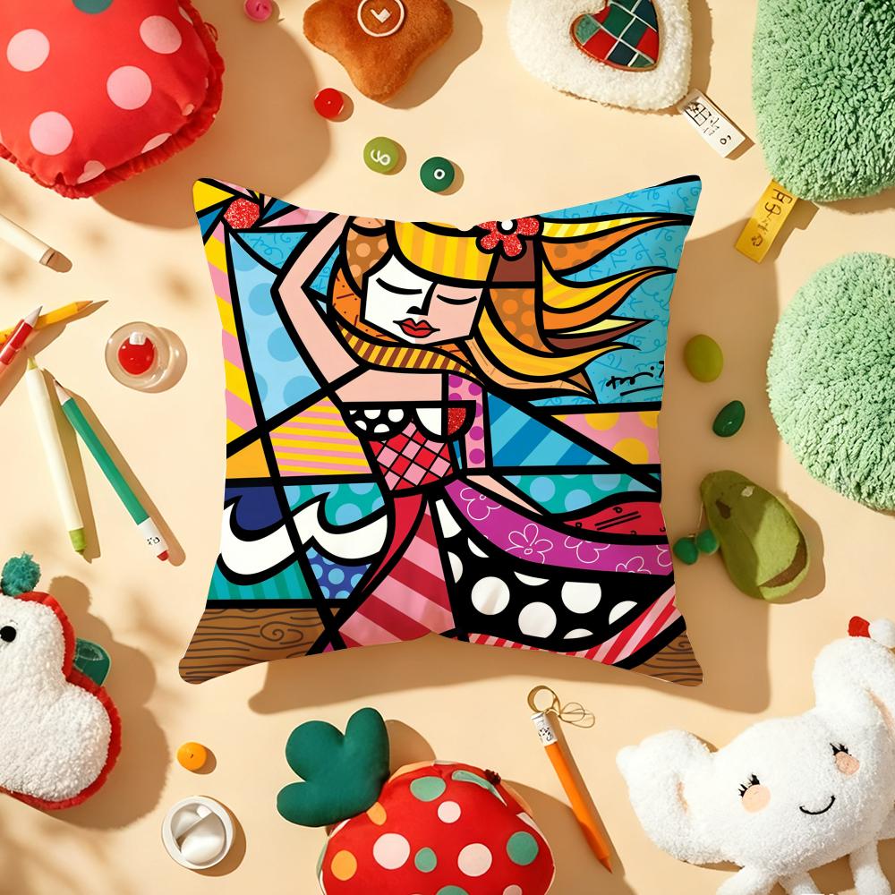 Cushion Cover Plush Fabric Soft DoubleSided Printed Sofa Warm Winter Home Gift Pillow Cover BBritto Art Design