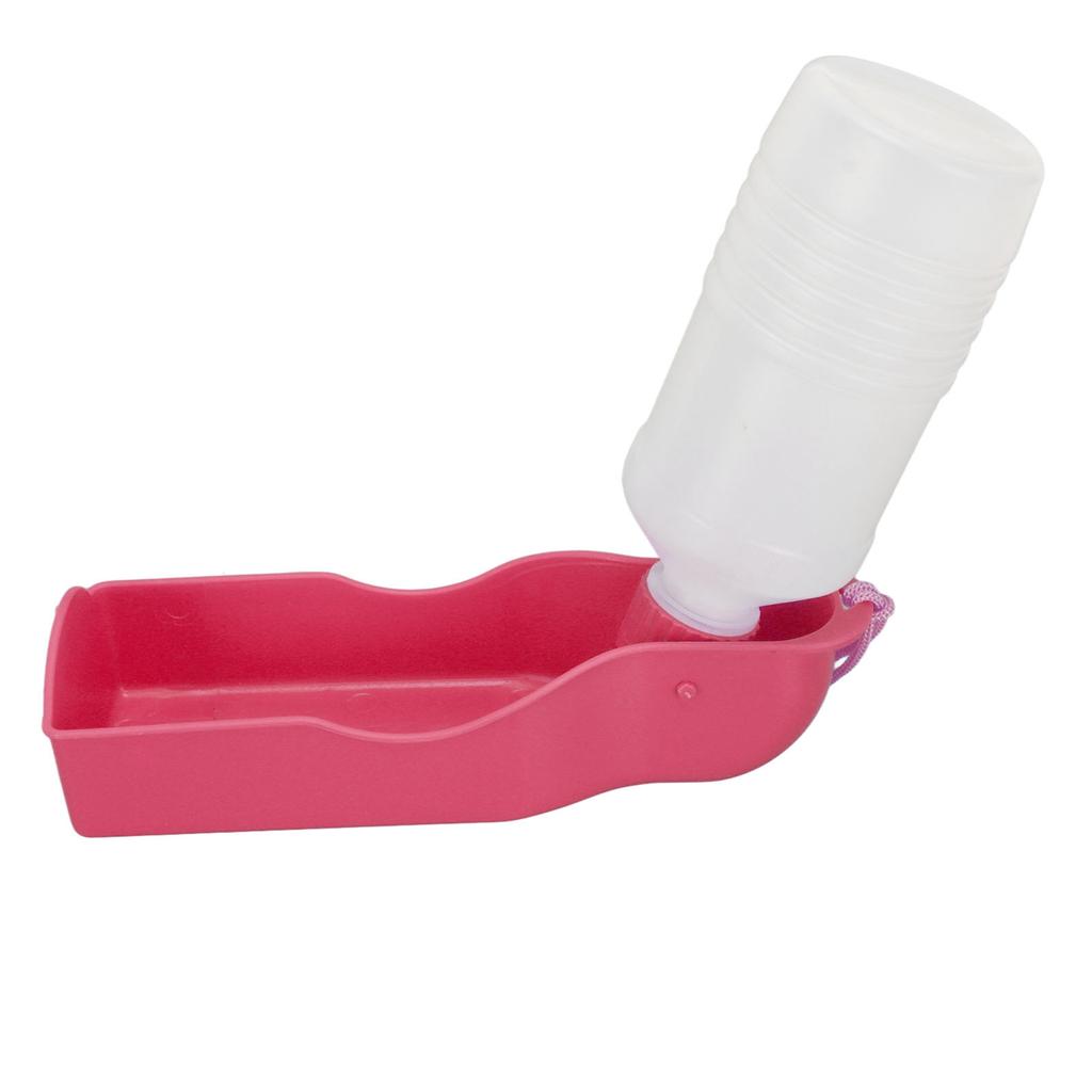 300ml Dog Water Bottle Automatic Hangable Pet Water Dispenser Bottle for Pet Dogs Cats Pink