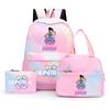 3Pcs/set Cartoon Demon Hunters Printed Backpack with Lunch Bag Pencil Case for Teenager Girl Boy Large Capacity Waterproof Bookbag Gift Mochila