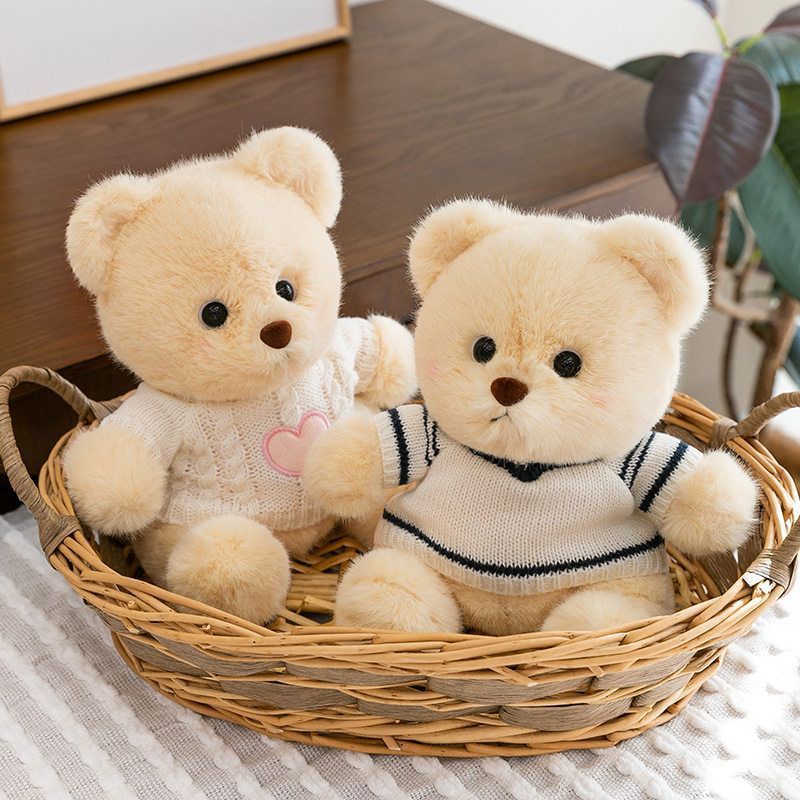 Wear Clothes Bear Plush Toy With Embroidered Heart Design For Kids And Adults Gift