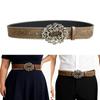Elegant Embossed Floral Design Belt Unisex Soft PU Sash Sturdy Metal Clasp For Daily Wear Formal Occasion