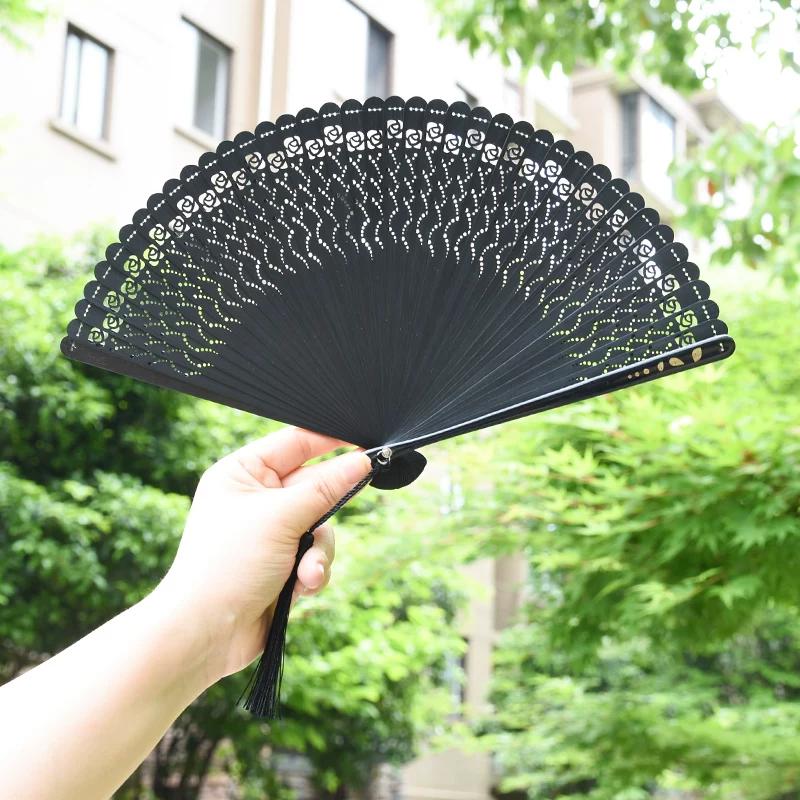 Dream Lotus Mini Japanese-Style Handheld Full Bamboo Fan Hanfu Mamian Skirt Dance Qipao Portable Folding Fan Girl Group Folding Fan