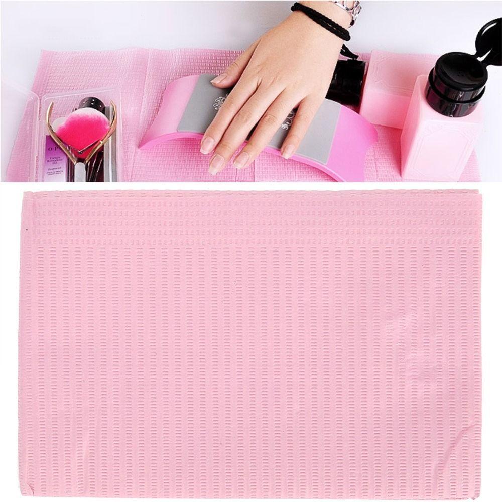 125PCS Portable Nail Paper Table Mats Disposable Pink Beauty Apron Manicure Mat  Beauty Salon