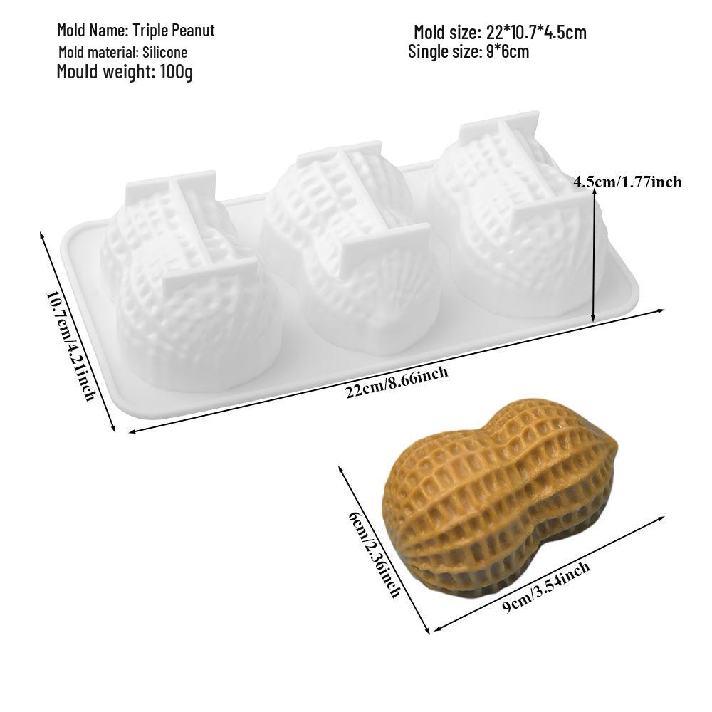 3D Fruchtmousse Silikon Kuchenformen: Birne, Apfel, Ananas, Pfirsich, Durian, Himbeere.