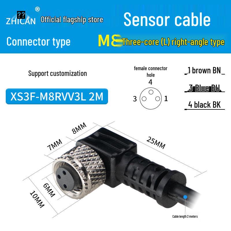 

IP67 Waterproof M8/M12/M18/M30 Proximity Switch 3-Core 4-Pin NPN Aviation Connector Plug Sensor.