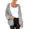 Women S Mid Length Loose Fit Chunky Knit Cardigan Casual Solid Color Outerwear