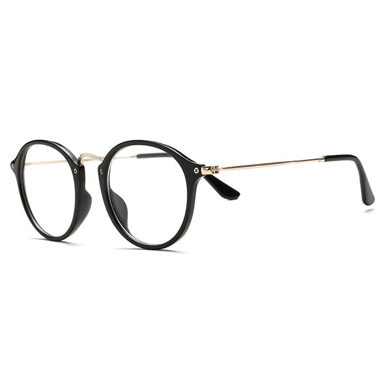 New Round Trendy Unisex Anti-radiation Spectacle Frames Women Vintage Style Men Popular Metal Clear Lens Anti-blue Glasses Frame