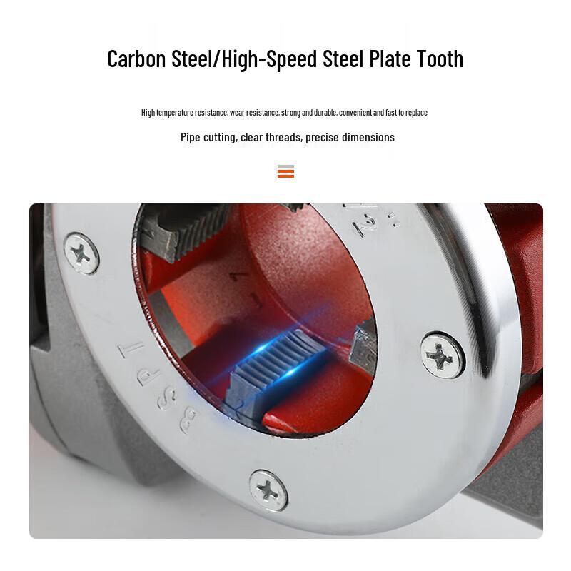 TURBOVOLT Elektrischer Handgewindeschneider für Rohre & Zubehör CN-Stecker (Adapter enthalten)