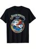 Colorful Pattern Pegasus T-Shirt - Retro Band T-Shirt Featuring Vibrant Embellished Lettering and Vintage Badge Design Shirts