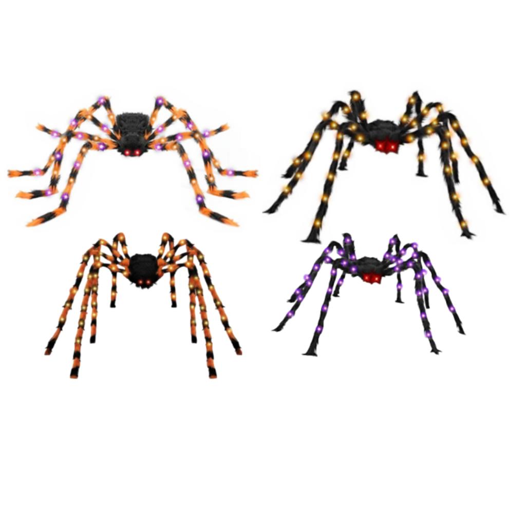 7in Jumbos Halloween Light Up Spider Scary Giant Spider For Indoor Outdoor Halloween Spider Decorations Party Favors Yard Home House Décor Multicolor