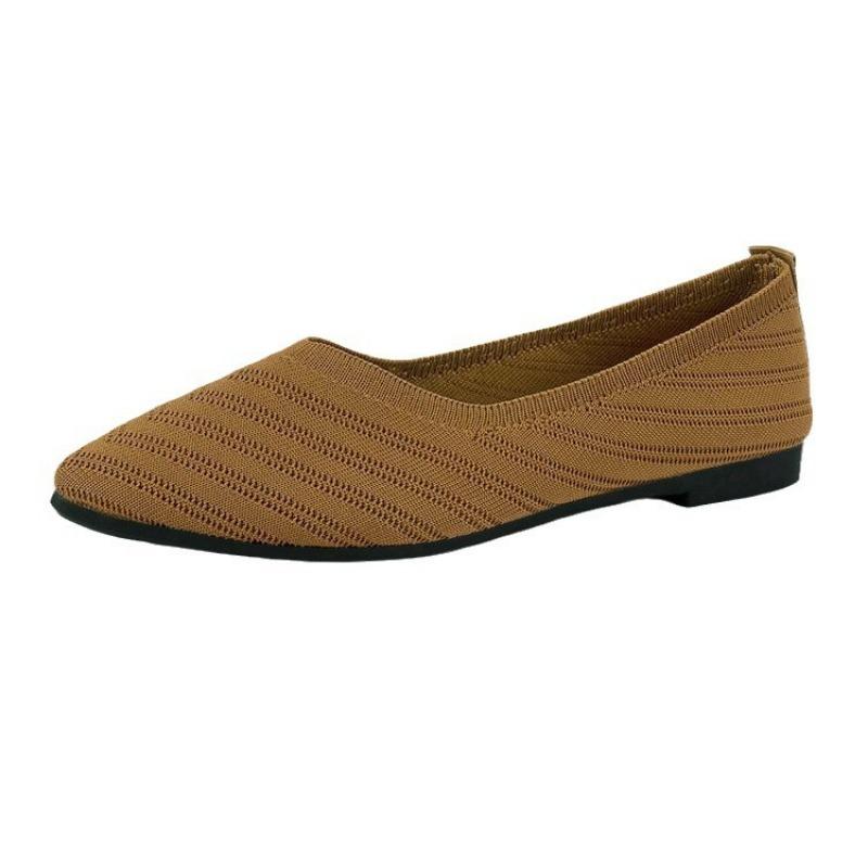 Knitted Large-size Women's Shoes Spring and Autumn New Comfortable and Breathable Fashion Versatile Casual Flats