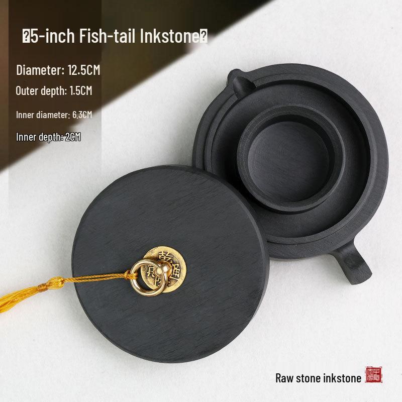 Upgraded Hot Pot Inkstone with Lid - Double Circle Design for Enhanced Moisture Retention and Non-Drying Ink.