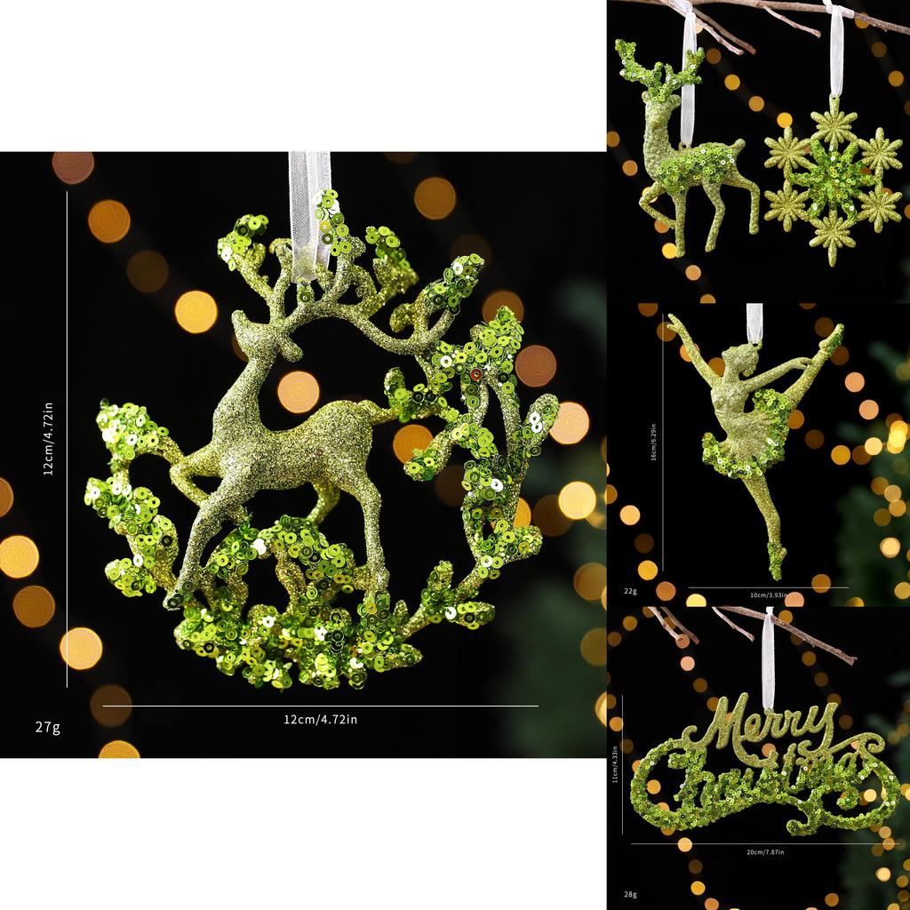Christmas Tree Scene Decor With Glitter Snowflake Ornaments And Acrylic Material For Holiday Celebrations