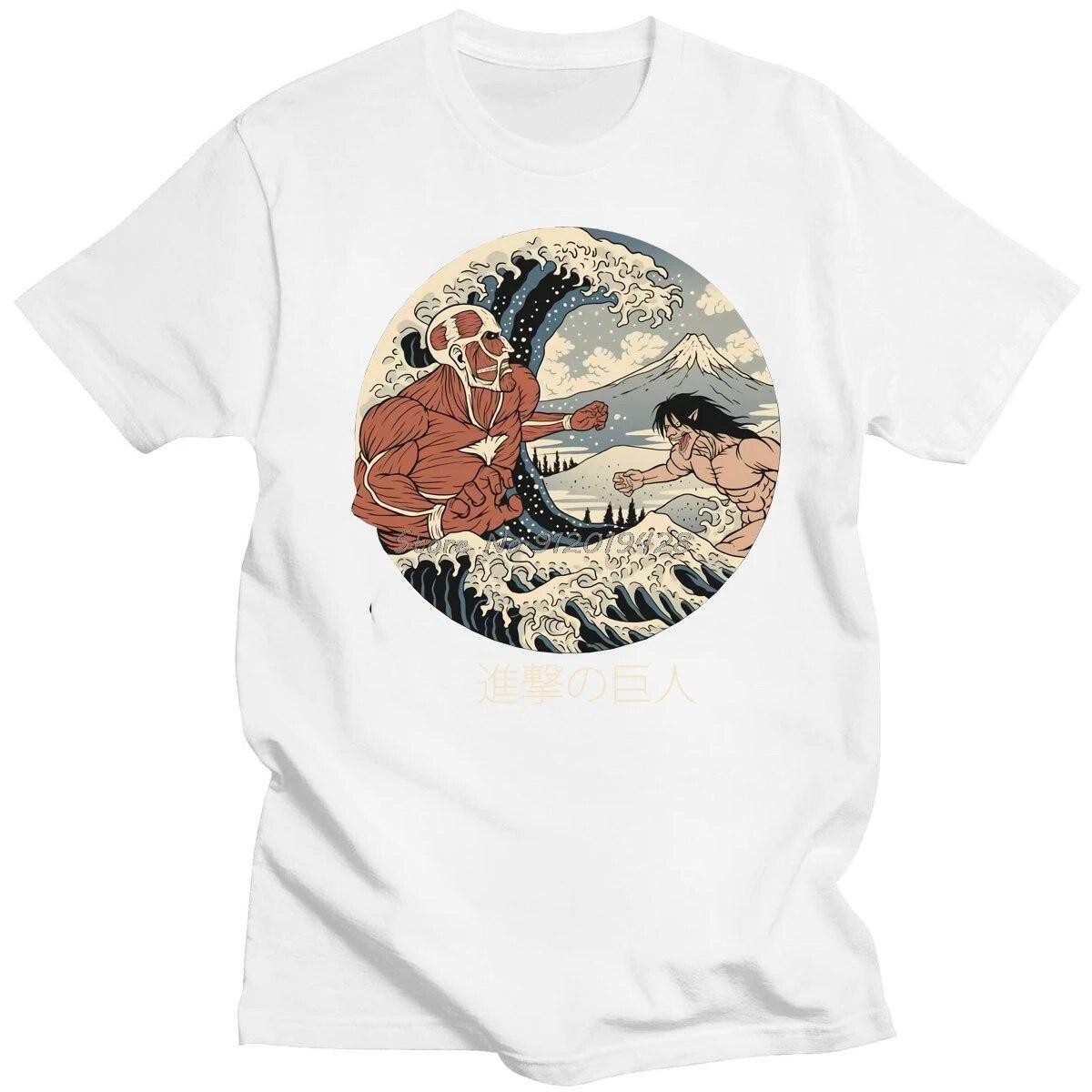

Футболка «Атака Титанов» унисекс, весна-лето, футболка в стиле Харадзюку, забавные футболки с рисунком японского аниме, эстетическая футболка, хлопок 3XL