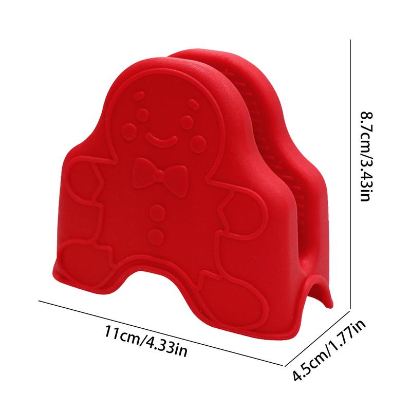 Oven Pinch Mitts | Gingerbread Man Oven Mitts | Silicone Oven Mitts Heat Resistant Oven Gloves Pinch Mitts Potholder for Kitchen