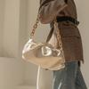 Vintage Brown Leopard Print Bag Canvas Bag Women'S Autumn And Winter Shoulder Underarm Bag Tote Bag
