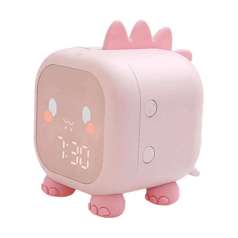 Night Light Cute Expression Alarm Clock Child Alarm Clock Voice Controlled Light Multifunctional For Home Thermometer