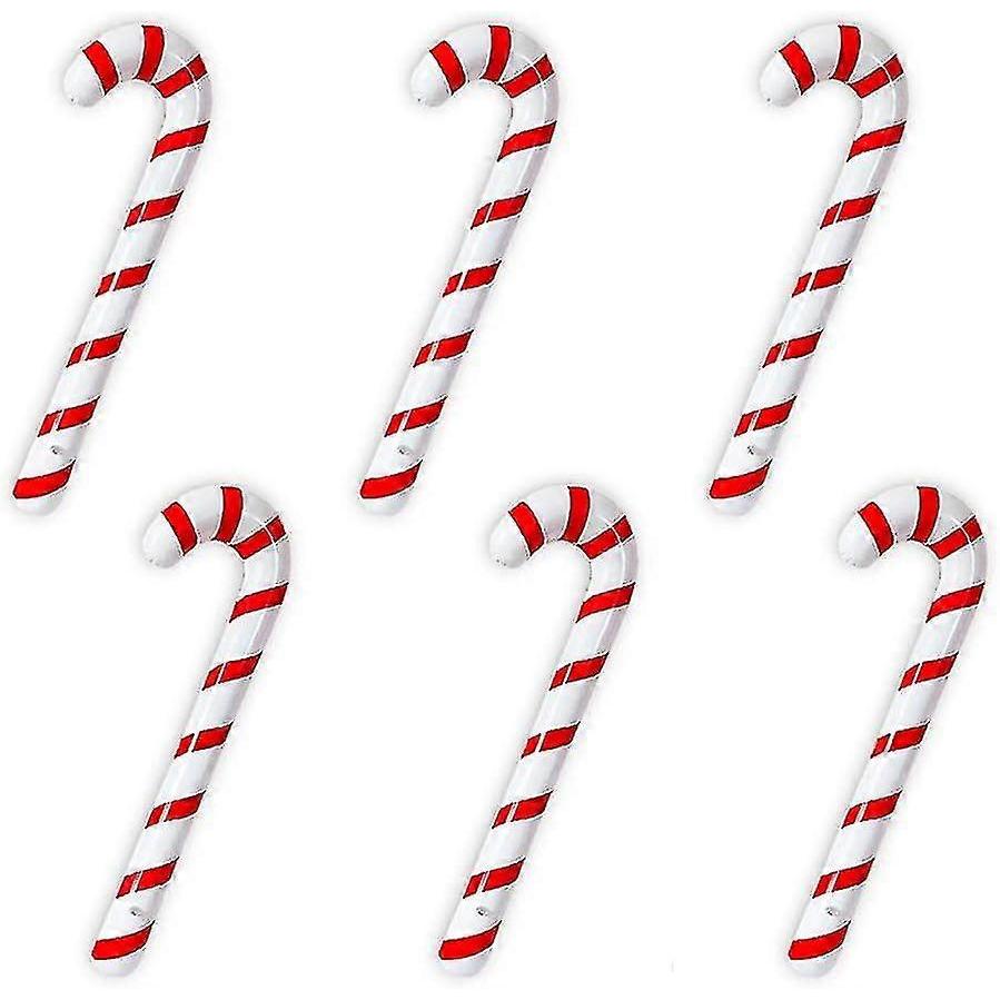 6 Pcs Inflatable Candy Canes Balloons For Christmas Decorations
