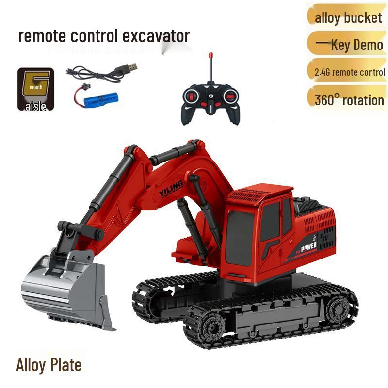 Alloy Remote Control Excavator Digger Vehicle Toy Bulldozer for Kids - Free Shipping
