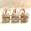 1/5pcs Lucky Cat Ceramic Pendant Hanging Foyer Decor Sunny Day Doll Handicraft Gift Cat Bag Room Decoration Accessories