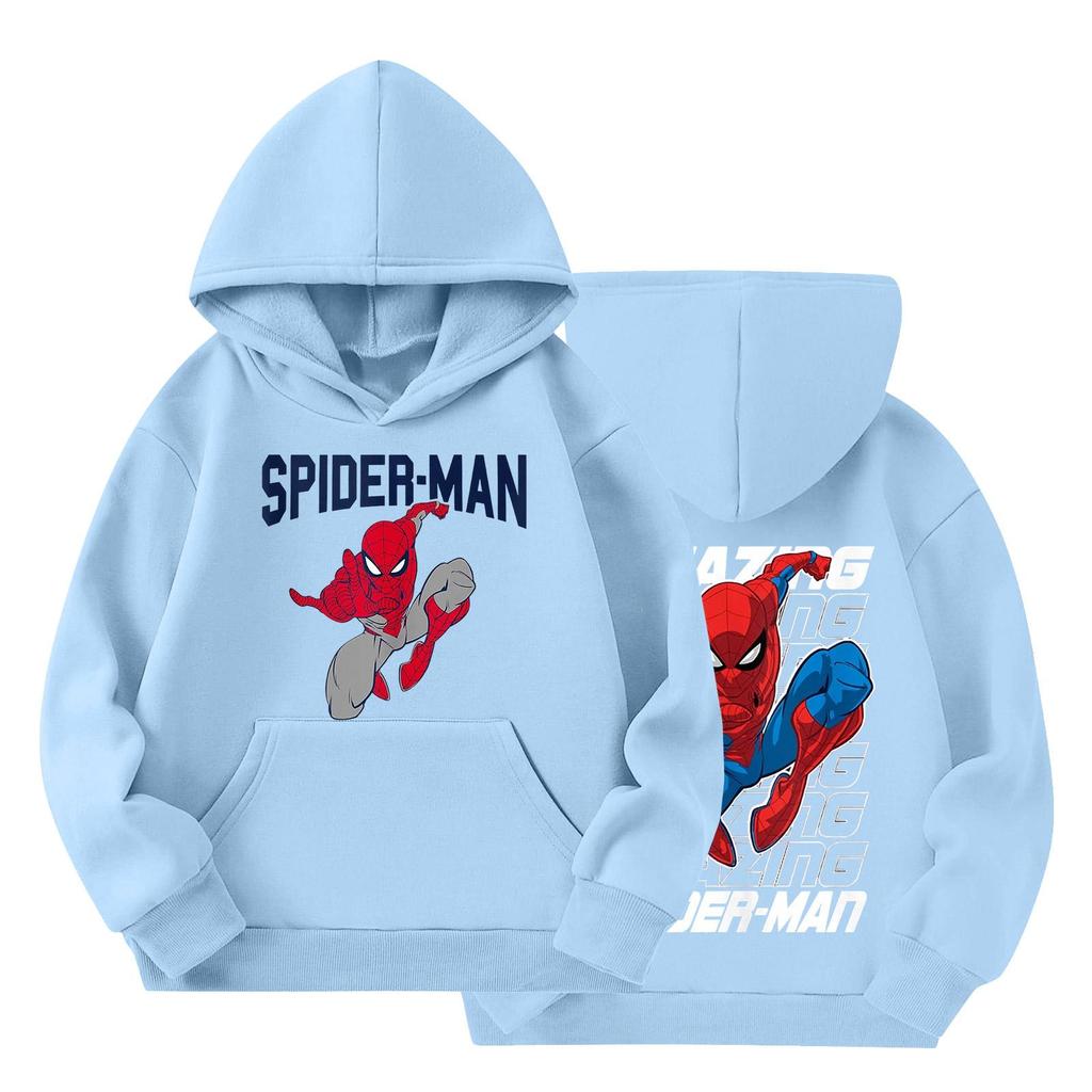 Kids Loose Fit Long Sleeve -Lined Pullover Hoodie with Graphic Print