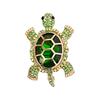 Crystal Studded Turtles Brooch With Secure Clasp Hypoallergenically Alloy Lapel Pin Jewelry For Parties Travel Gifts