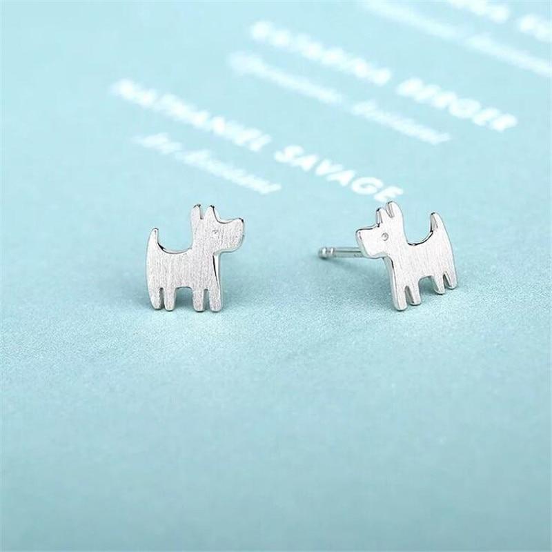 New Simple Beautiful Popular Dog 925 Sterling Silver Jewelry Popular Sweet Animal Exquisite Gift Stud Earrings Se951