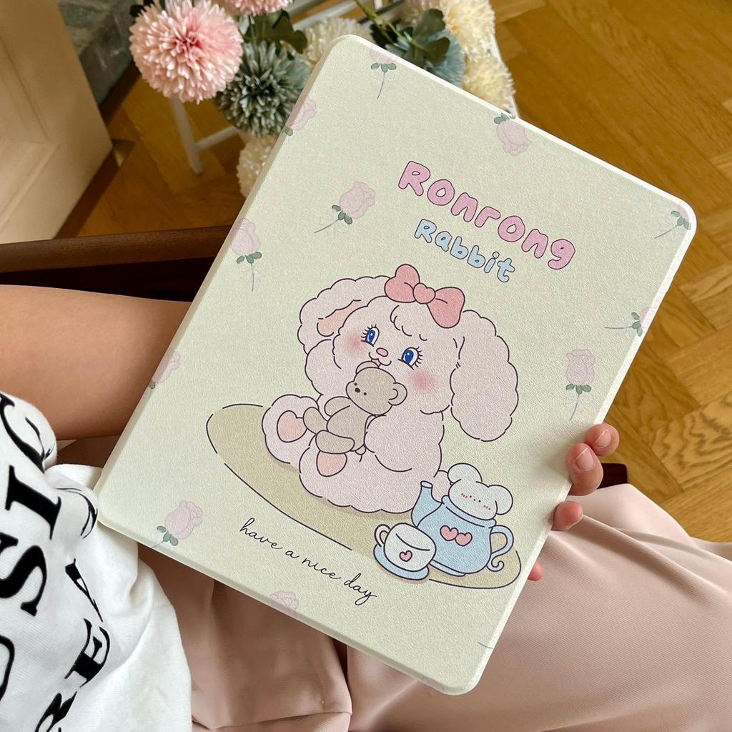 Zhao Lusi Style Rotating Tulip Rabbit Case for iPad Pro 2021