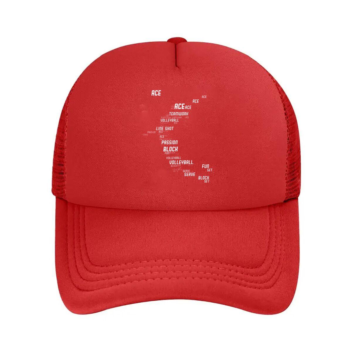 Volleyball Ace Teamwork Passion Block Mesh Baseball Cap Hip Hop Adjustable